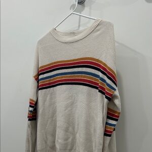 American Eagle Outfitters Cream Striped Sweater